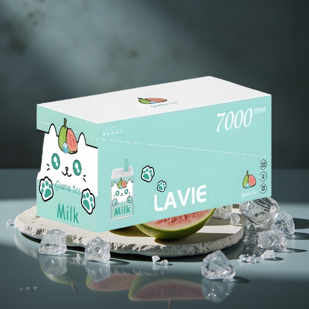 LAVIE Milk 7000 Puffs 16ML Goiaba Gelo Tipo C Recarregável