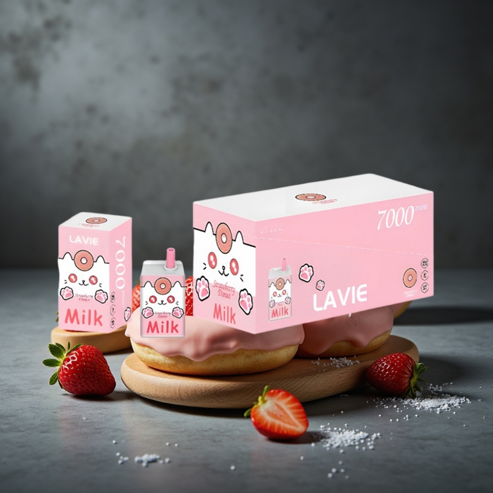 LAVIE Milk 7000 Puffs 16ML Morango Donut Tipo C Recarregável