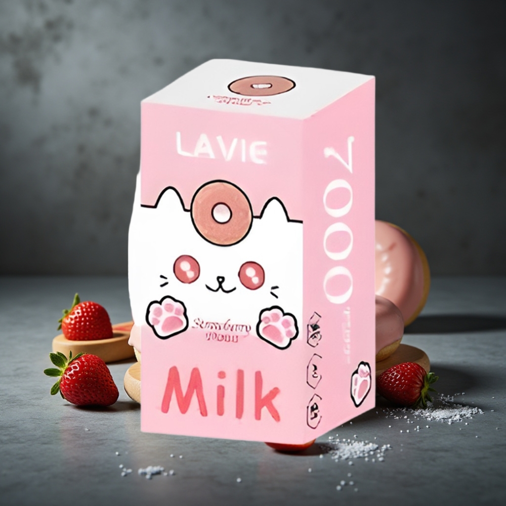 LAVIE Milk 7000 Puffs 16ML Morango Donut Tipo C Recarregável