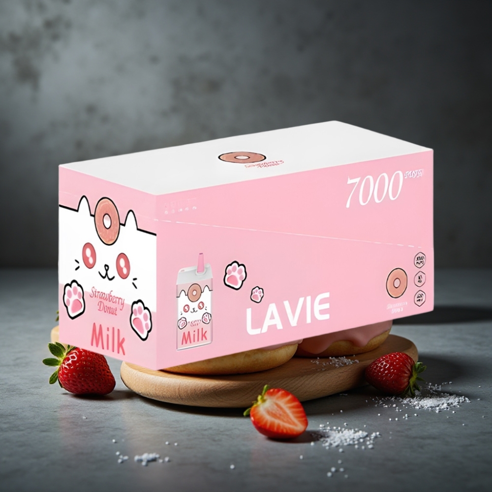 LAVIE Milk 7000 Puffs 16ML Morango Donut Tipo C Recarregável