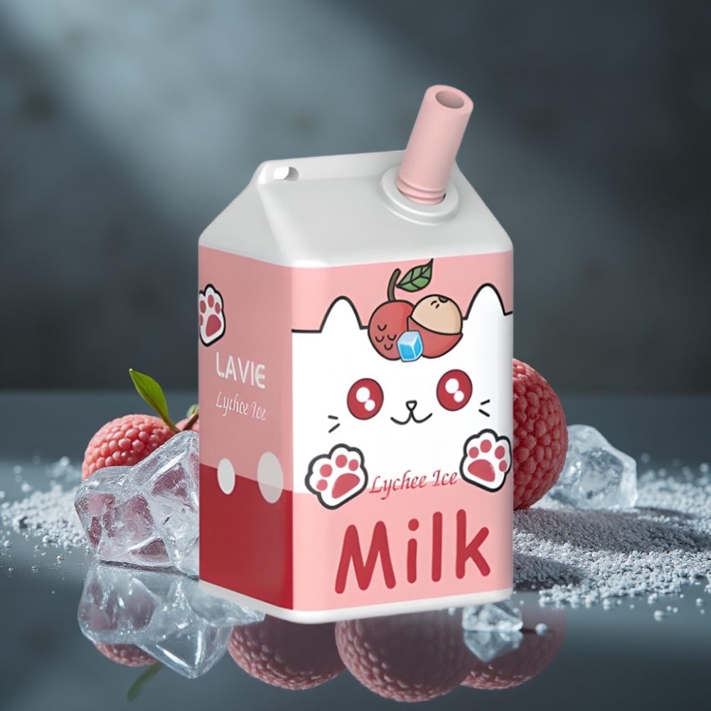 LAVIE Milk 7000 Puffs Disposable Vape Lichia Gelo 16ML 5% Tipo C Recarregável
