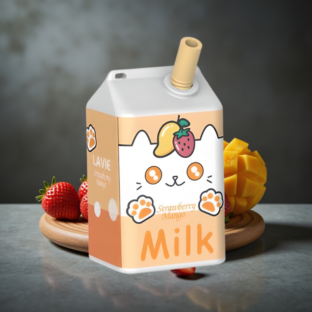 LAVIE Milk 7000 Puffs Morango Manga 16ML 600mAh Recarregável Tipo C