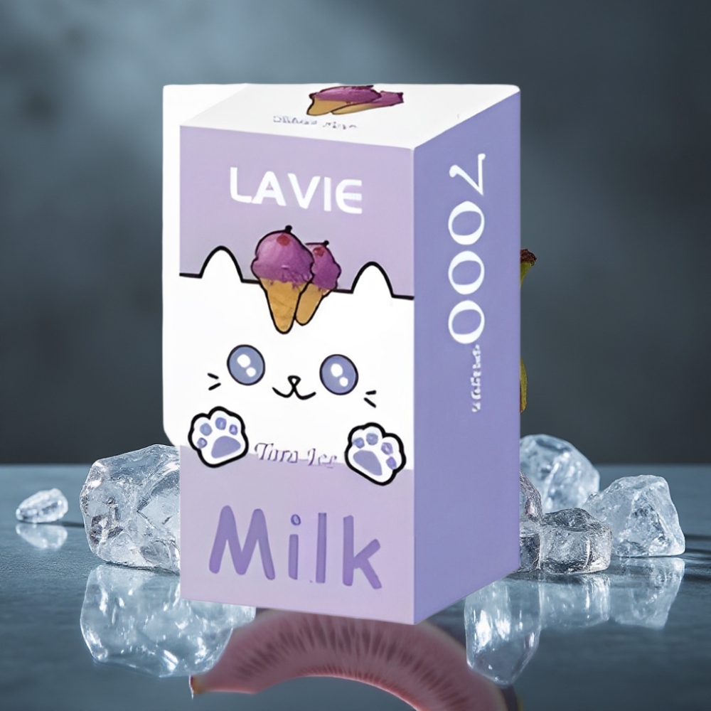 LAVIE Milk 7000 Puffs Taro Gelo 16ML Tipo C Recarregável