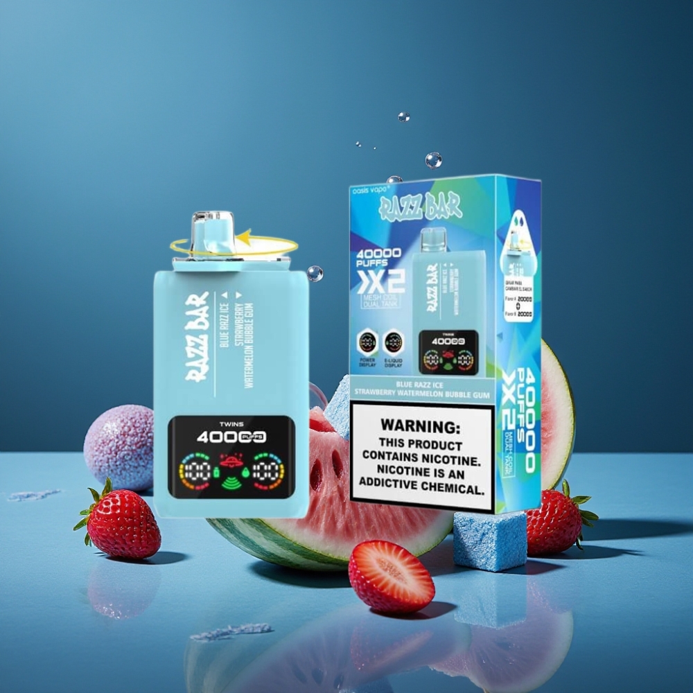 Razz Bar 40000 Puffs Disposable Vape Tela de Potência Tipo-C Sabor FRAMBOESA AZUL GELO-MORANGO MELANCIA CHICLETE Razz Bar 40000 Puffs Disposable Vape Tela de Potência Tipo-C Sabor FRAMBOESA AZUL GELO-MORANGO MELANCIA CHICLETE