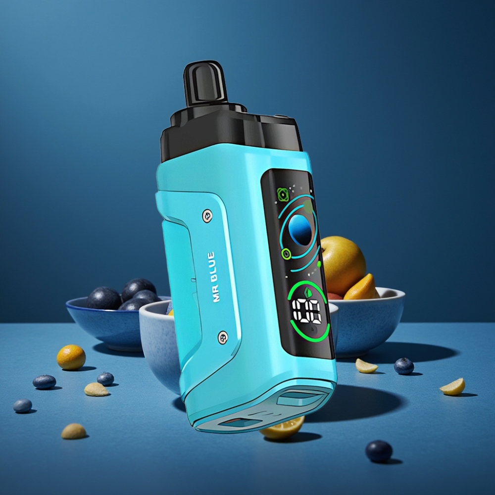 Razz Bar 45000 Puffs Disposable Vape Azul Mr Recarregável com Tipo-C e Fluxo de Ar Ajustável Razz Bar 45000 Puffs Disposable Vape Azul Mr Recarregável com Tipo-C e Fluxo de Ar Ajustável