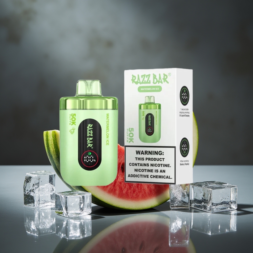 Razz Bar 50K Puffs Disposable Vape 650mAh Melancia Gelo Razz Bar 50K Puffs Disposable Vape 650mAh Melancia Gelo