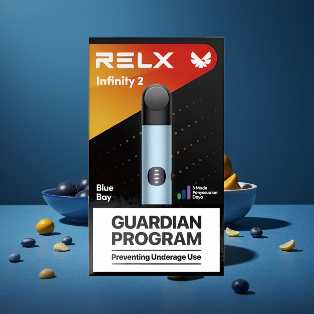 RELX Infinity 2 600-650 puffs 1.9ml Azul acabamento metálico 440mAh USB-C