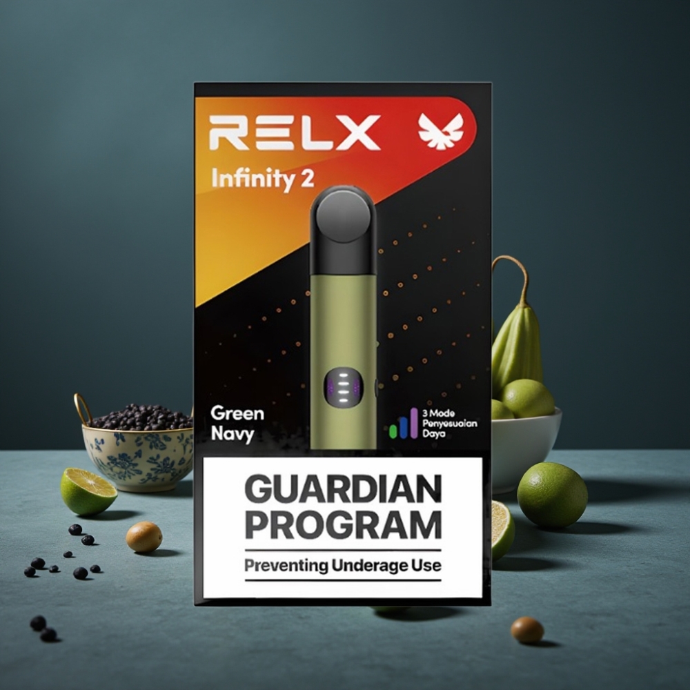 RELX Infinity 2 650 Puffs 1.9ml Pod USB-C Verde-marinho Metálico