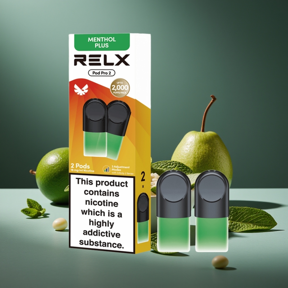RELX Pod Pro 2 600 Puffs 1.8% Nicotina 1.9ml Menta-Mentol Plus Modos Eco/Smooth/Boost RELX Pod Pro 2 600 Puffs 1.8% Nicotina 1.9ml Menta-Mentol Plus Modos Eco/Smooth/Boost