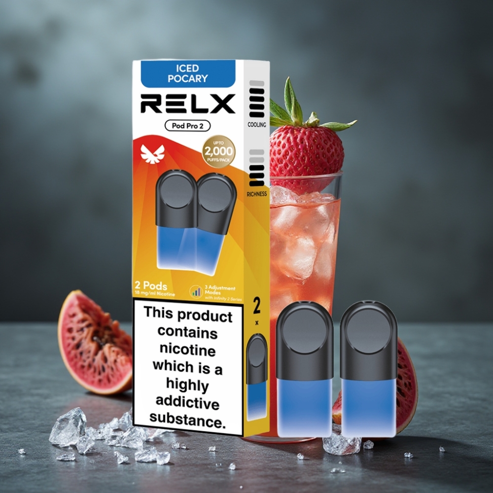 RELX Pod Pro 2 600 puffs 1.8% nicotina 1.9ml sabor Bebida-Gelo Pocary 2 ou 3 pods/pacote RELX Pod Pro 2 600 puffs 1.8% nicotina 1.9ml sabor Bebida-Gelo Pocary 2 ou 3 pods/pacote