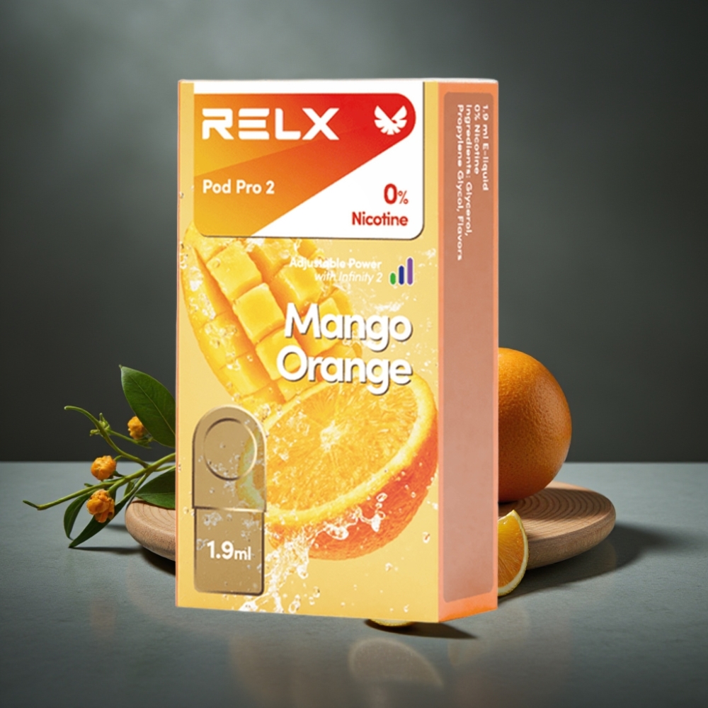 RELX Pod Pro 2 600 puffs 1.9ml 0% nic Manga Laranja Eco/Smooth/Boost Mode RELX Pod Pro 2 600 puffs 1.9ml 0% nic Manga Laranja Eco/Smooth/Boost Mode