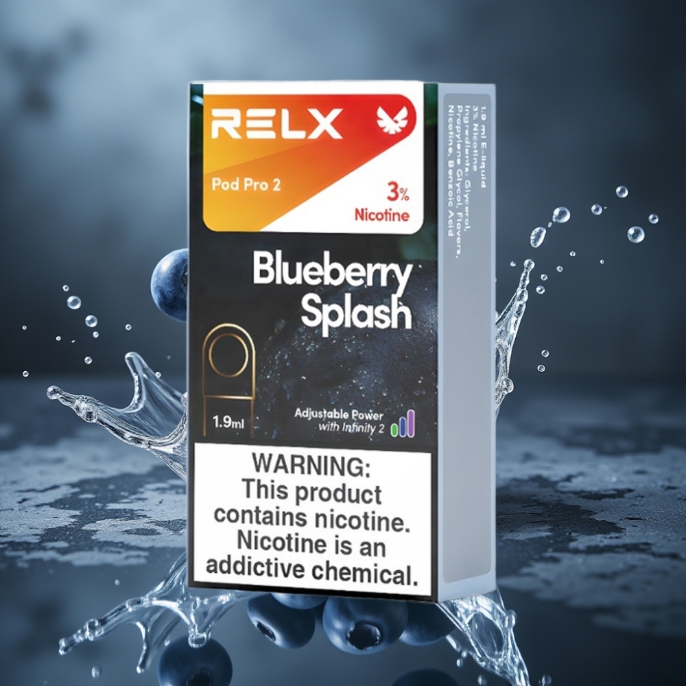 RELX Pod Pro 2 600 puffs 1.9ml 3% Nicotina Explosão de Mirtilo Eco/Smooth/Boost RELX Pod Pro 2 600 puffs 1.9ml 3% Nicotina Explosão de Mirtilo Eco/Smooth/Boost