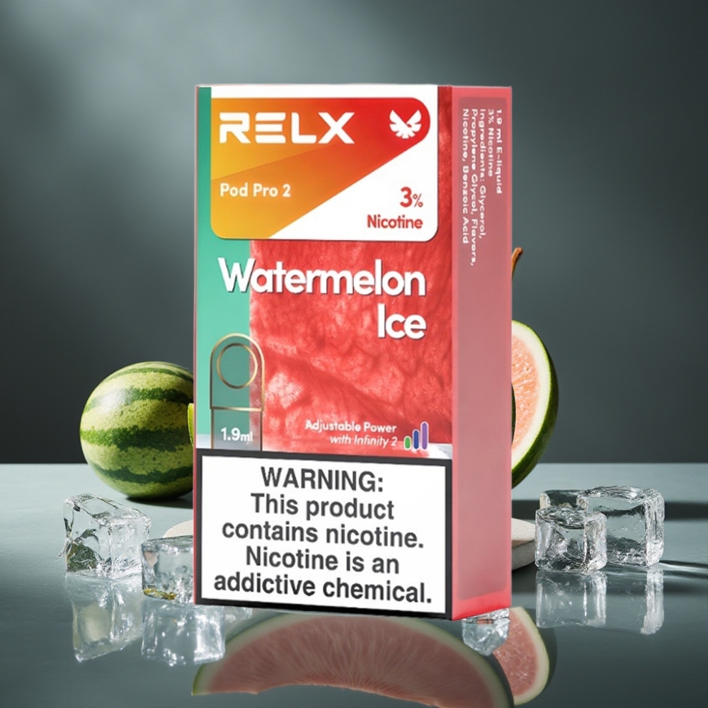 RELX Pod Pro 2 600 puffs 1.9ml 3% Nicotine Melancia Gelo Eco/Smooth/Boost Mode RELX Pod Pro 2 600 puffs 1.9ml 3% Nicotine Melancia Gelo Eco/Smooth/Boost Mode