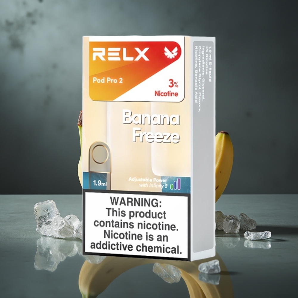 RELX Pod Pro 2 600 puffs 3% Nicotine 1.9ml Banana Freeze