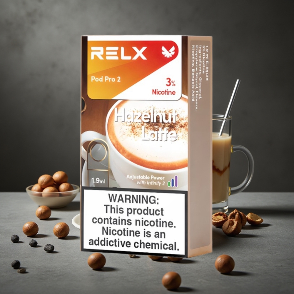 RELX Pod Pro 2 600 puffs 3% nic 1.9ml Avelã Latte 2/3 pods Eco/Smooth/Boost Mode RELX Pod Pro 2 600 puffs 3% nic 1.9ml Avelã Latte 2/3 pods Eco/Smooth/Boost Mode