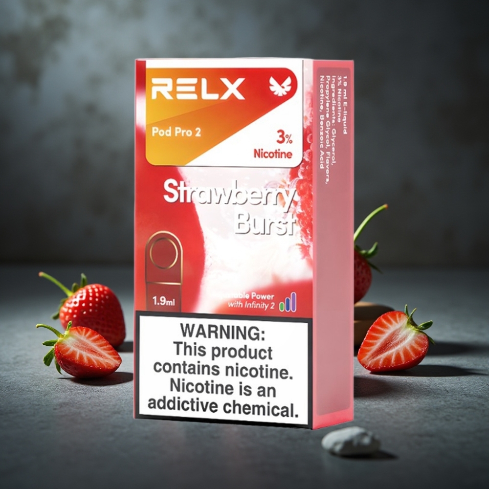 RELX Pod Pro 2 600 puffs 3% nicotina 1.9ml Explosão de Morango