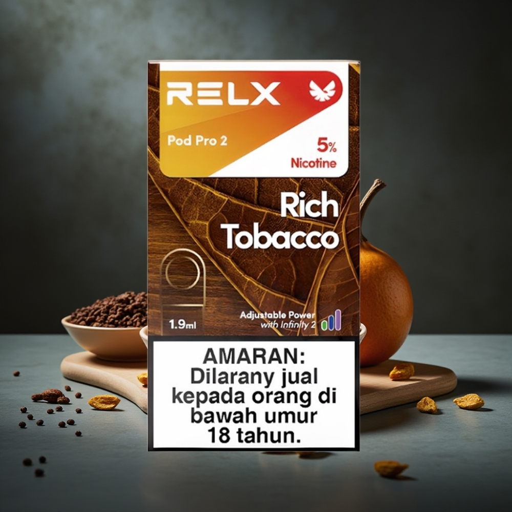 RELX Pod Pro 2 600 puffs 5% Nicotine 1.9ml Tabaco Rico Eco/Smooth/Boost Mode