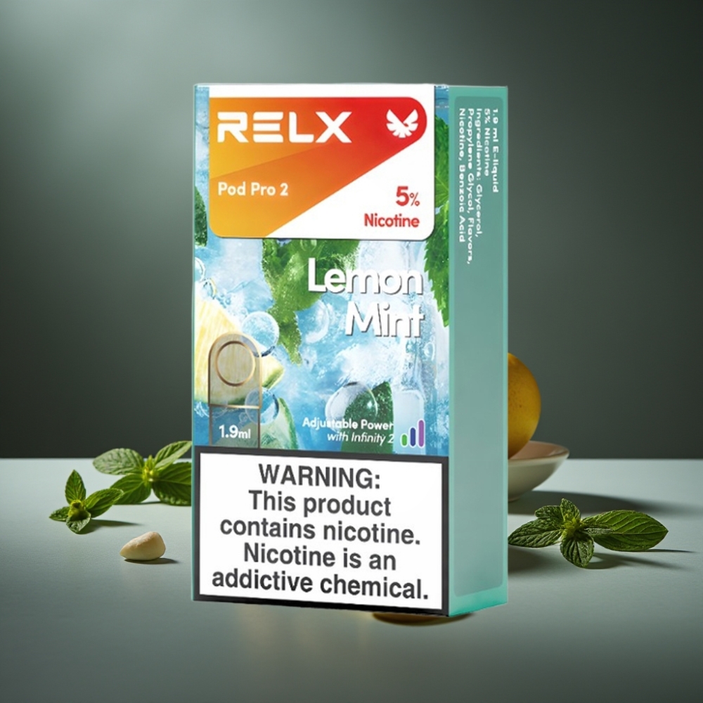 RELX Pod Pro 2 600 puffs 5% nic 1.9ml Limão Menta 3 modos