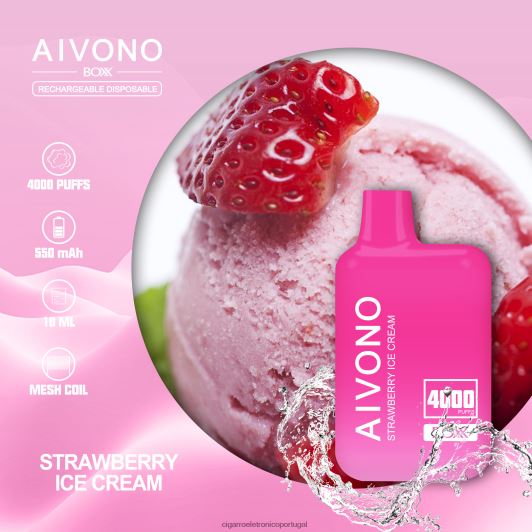 Atacado Vaporizador - Aivono AIM BOXX 4000 sorvete de morango FR2FJJ221