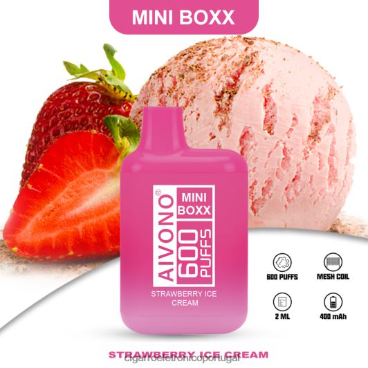 Atacado Vaporizador - Aivono AIM MINI BOXX 600 sorvete de morango FR2FJJ232