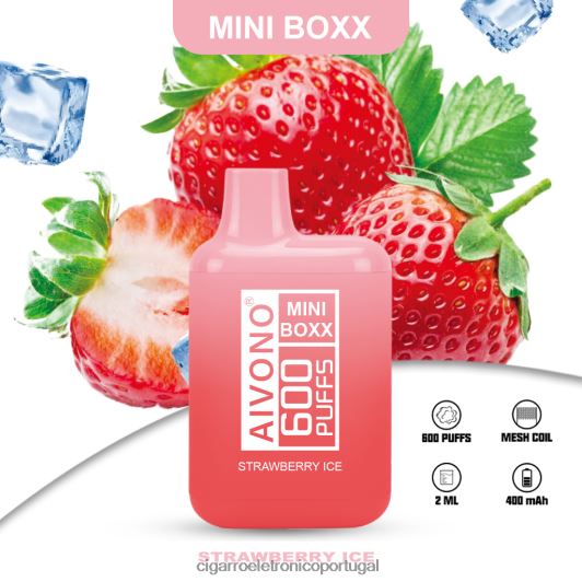 Cigarro Eletrônico - Aivono AIM MINI BOXX 600 gelo de morango FR2FJJ236