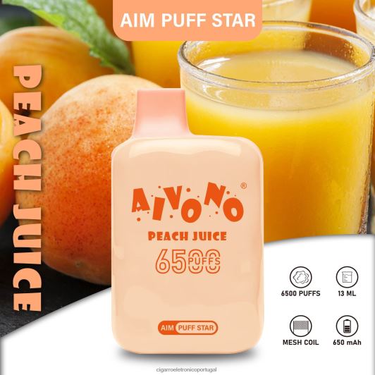 Cigarro Eletrónico Portugal - Aivono AIM PUFF STAR 6500 suco de pêssego FR2FJJ289