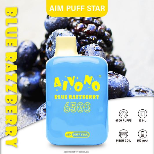 Cigarro Eletrônico Vape - Aivono AIM PUFF STAR 6500 framboesa azul FR2FJJ292