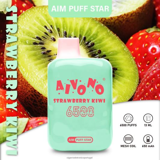 Loja De Cigarro Eletronico Portugal - Aivono AIM PUFF STAR 6500 kiwi morango FR2FJJ294