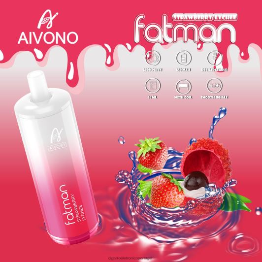 Atacado Vaporizador - Aivono FATMAN 6800 lichia de morango FR2FJJ23
