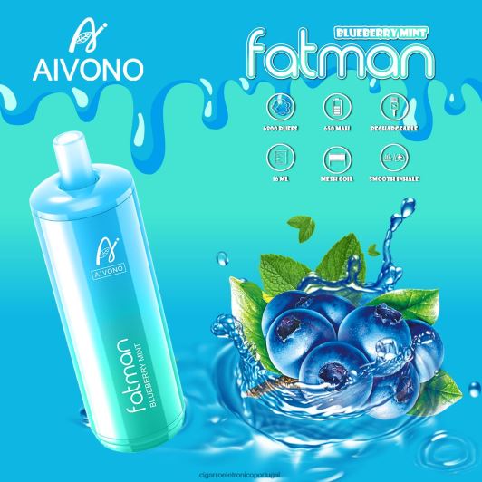 Cigarro Eletrônico Descartável Atacado - Aivono FATMAN 6800 hortelã de mirtilo FR2FJJ22