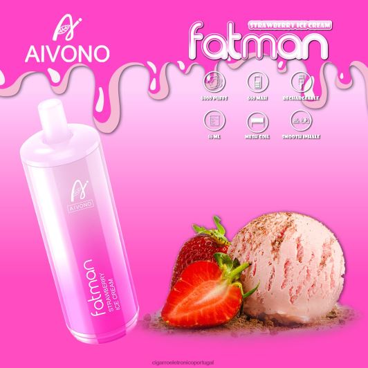 Cigarro Eletronico Atacado - Aivono FATMAN 6800 sorvete de morango FR2FJJ21