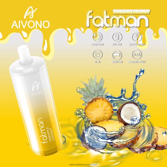 Importação Cigarro Eletrónico Portugal - Aivono FATMAN 6800 coco abacaxi FR2FJJ29