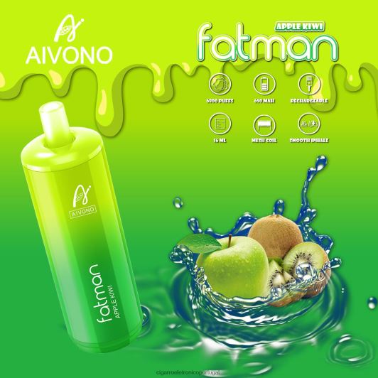 Loja Cigarro Eletronico Portugal - Aivono FATMAN 6800 maçã kiwi FR2FJJ31