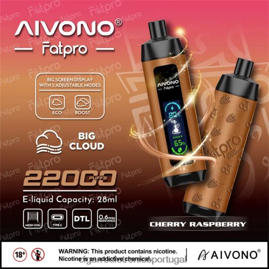 Cigarro Eletrónico Comprar Online - Aivono Fatpro 22.000 framboesa cereja FR2FJJ4