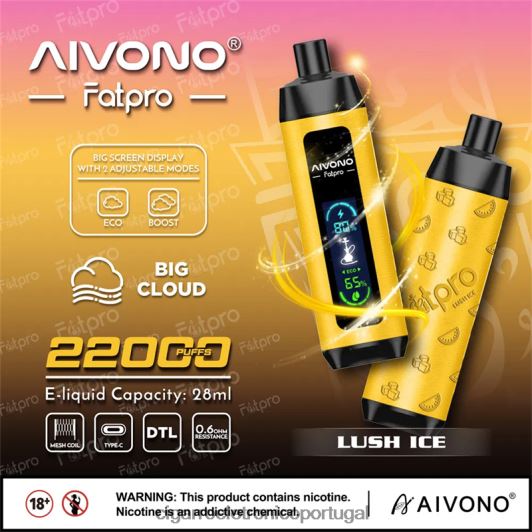 Cigarro Eletrónico Portugal - Aivono Fatpro 22.000 gelo exuberante FR2FJJ3