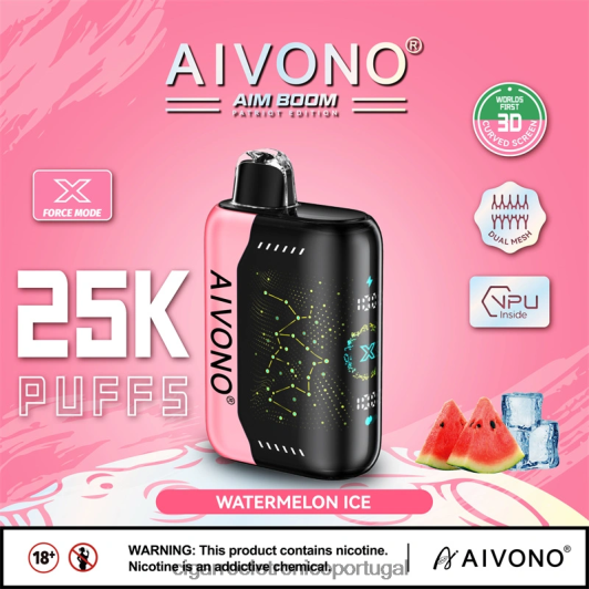 Atacado Vaporizador - Aivono AIM BOOM 25.000 gelo de melancia FR2FJJ353