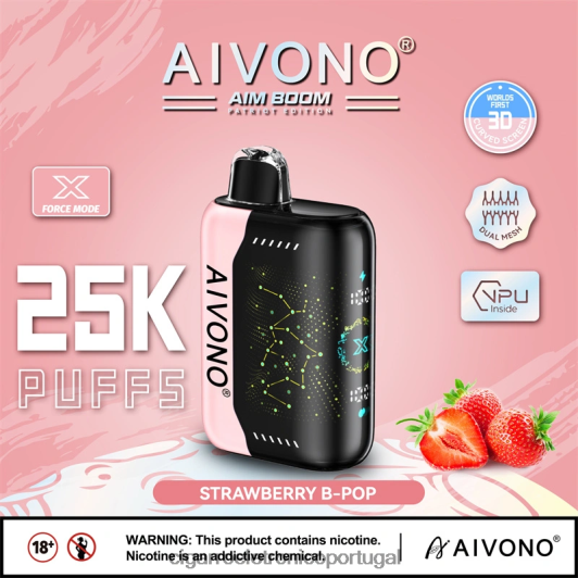 Cigarro Eletrônico Descartável Atacado - Aivono AIM BOOM 25.000 b-pop de morango FR2FJJ352
