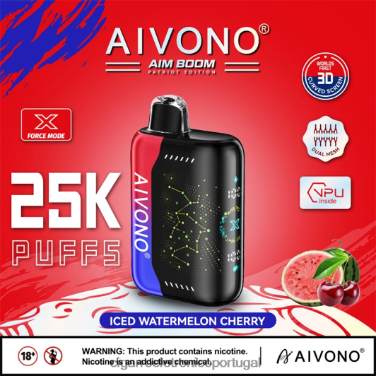 Cigarro Eletrônico Vape - Aivono AIM BOOM 25.000 cereja de melancia gelada FR2FJJ347