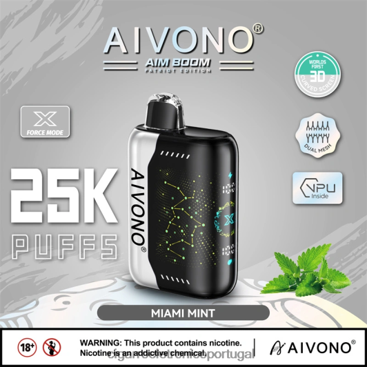 Loja De Cigarro Eletronico Portugal - Aivono AIM BOOM 25.000 hortelã de miami FR2FJJ349