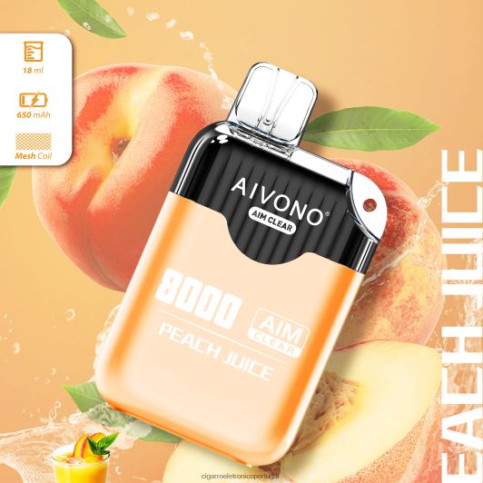 Cigarro Eletrônico - Aivono AIM CLEAR 8.000 suco de pêssego FR2FJJ203