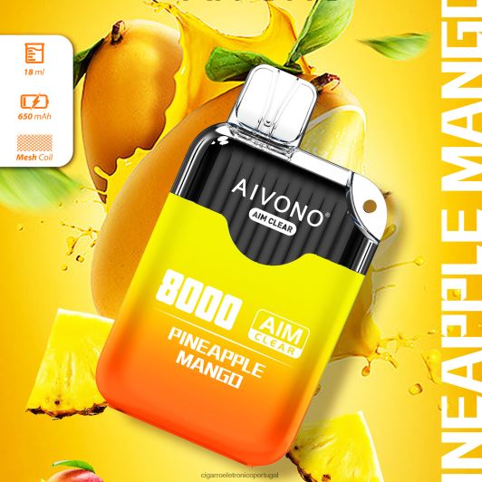 Cigarro Eletrônico Descartável Atacado - Aivono AIM CLEAR 8.000 manga abacaxi FR2FJJ209