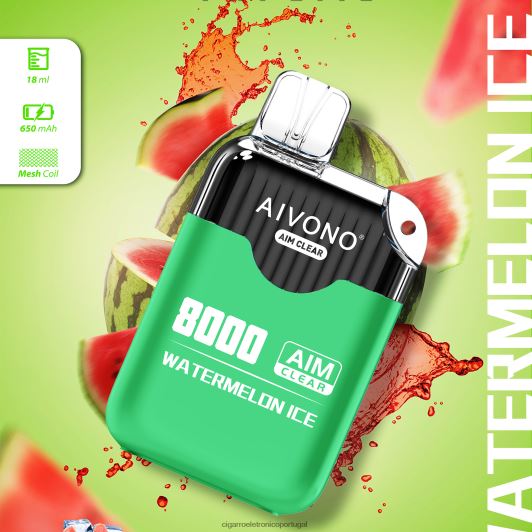Cigarro Eletrônico Vape - Aivono AIM CLEAR 8.000 gelo de melancia FR2FJJ204