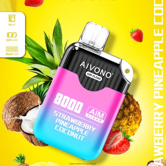 Loja Cigarro Eletronico Portugal - Aivono AIM CLEAR 8.000 morango abacaxi coco FR2FJJ207