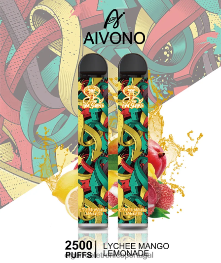 Cigarro Eletrônico Descartável Atacado - Aivono AIM SNAKE 2500 limonada de manga e lichia FR2FJJ308