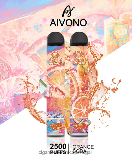 Cigarro Eletrônico Vape - Aivono AIM SNAKE 2500 refrigerante de laranja FR2FJJ314