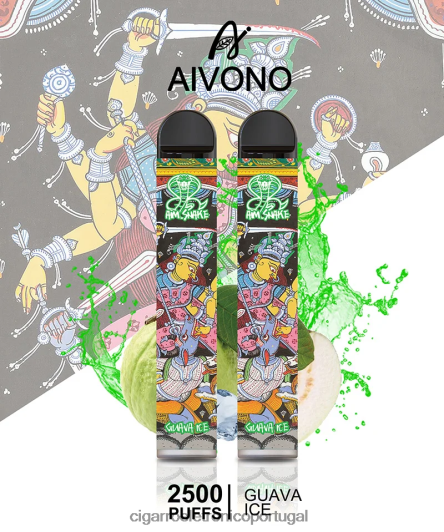 Cigarro Eletronico Atacado - Aivono AIM SNAKE 2500 gelo de goiaba FR2FJJ307