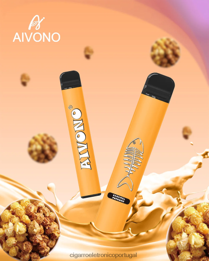 Cigarro Eletrônico Descartável Atacado - Aivono AIM FISHBONE 600 pipoca de caramelo FR2FJJ286