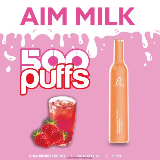 Cigarro Eletrónico Preço Portugal - Aivono AIM MILK 500 energia morango FR2FJJ266