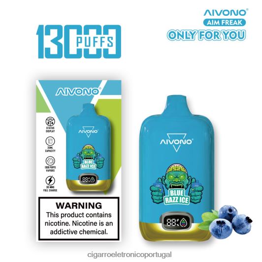 Cigarro Eletrônico Descartável Atacado - Aivono AIM FREAK 13.000 gelo azul FR2FJJ242
