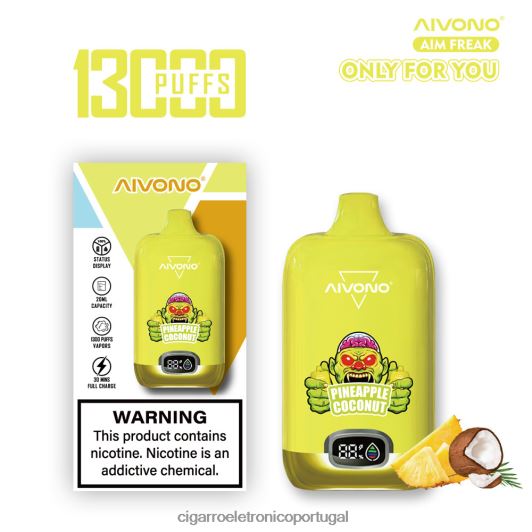 Cigarro Eletrônico Vape - Aivono AIM FREAK 13.000 coco abacaxi FR2FJJ248